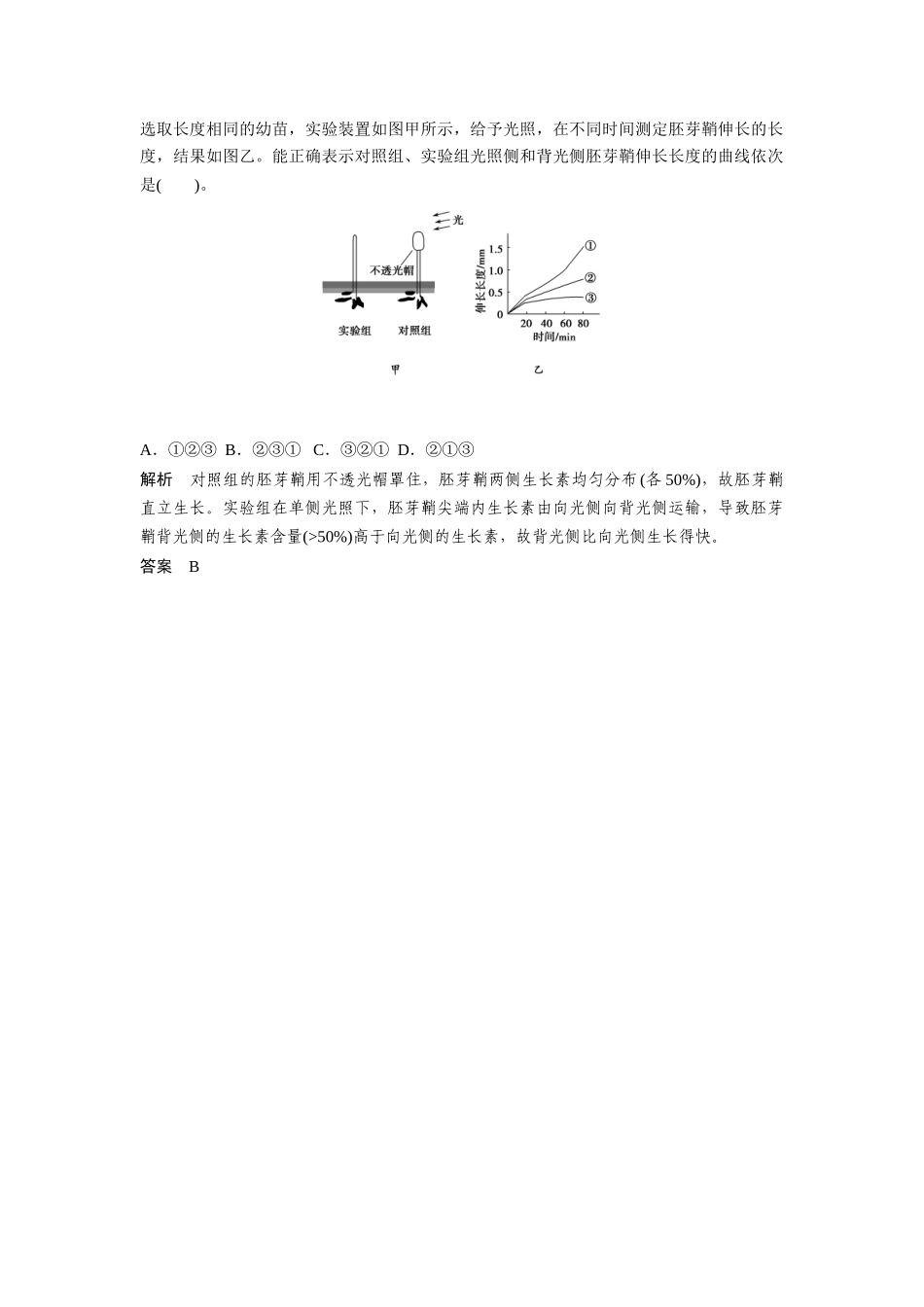 高考生物总复习 基础知识 3-1-5 植物的激素调节 考点1 生长素的发现过程（57考）新人教版必修3_第3页