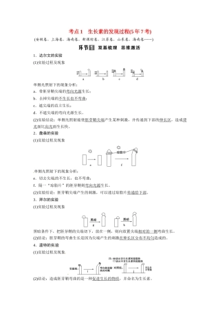 高考生物总复习 基础知识 3-1-5 植物的激素调节 考点1 生长素的发现过程（57考）新人教版必修3