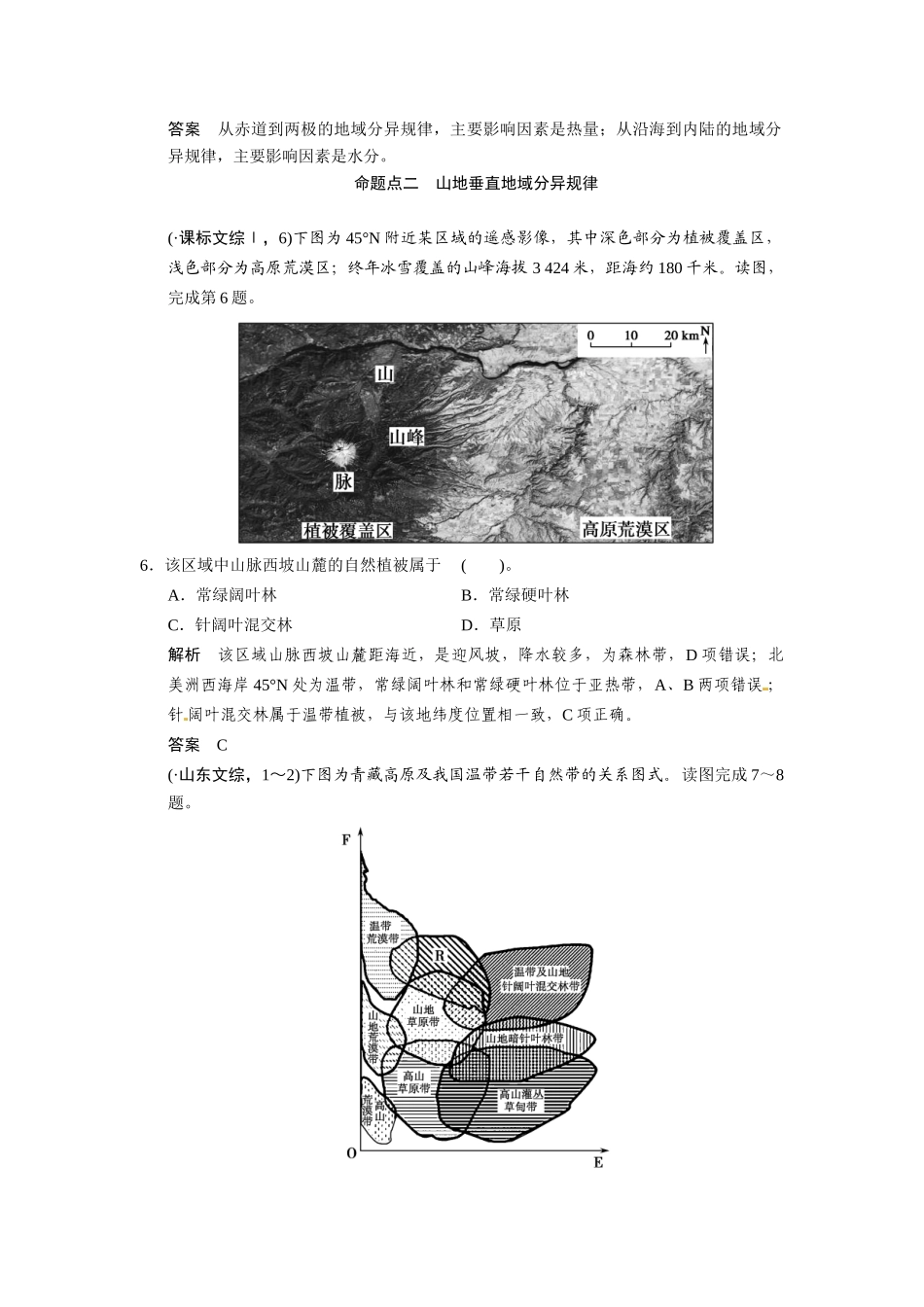 高考地理一轮总复习 真题重组感悟 3-1 地理环境的差异性（含解析）鲁教版_第3页