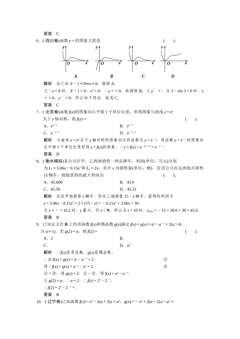 高考数学第一轮复习 函数与基本初等函数（含优选题，解析）专题导学方法强化练 理 新人教A版_第2页