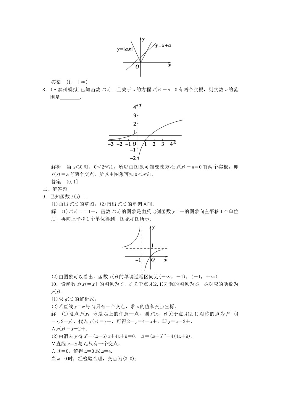 高考数学一轮总复习 2.7 函数的图象及其应用题组训练 理 苏教版_第2页