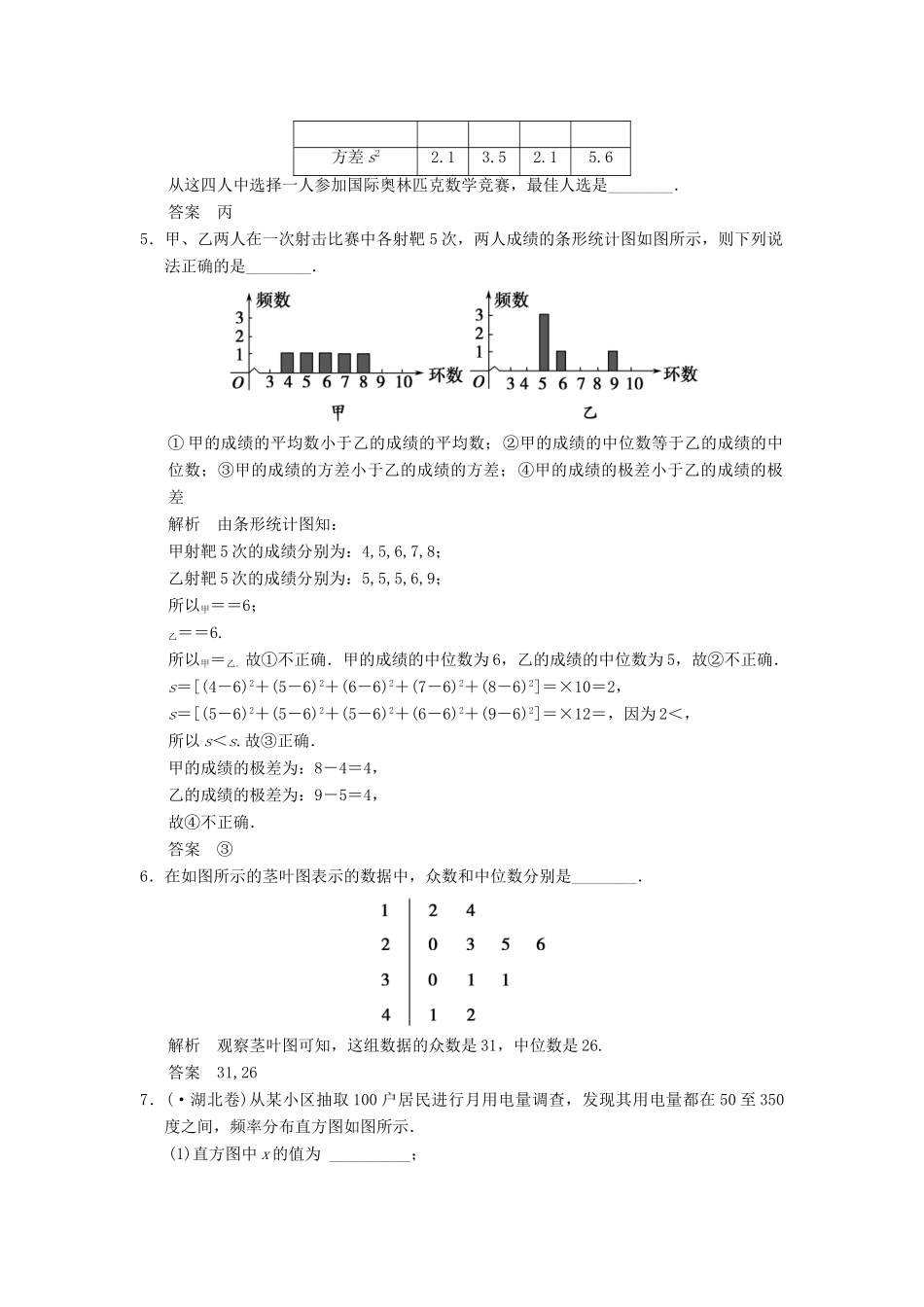 高考数学一轮总复习 12.2 用样本估计总体题组训练 理 苏教版_第2页