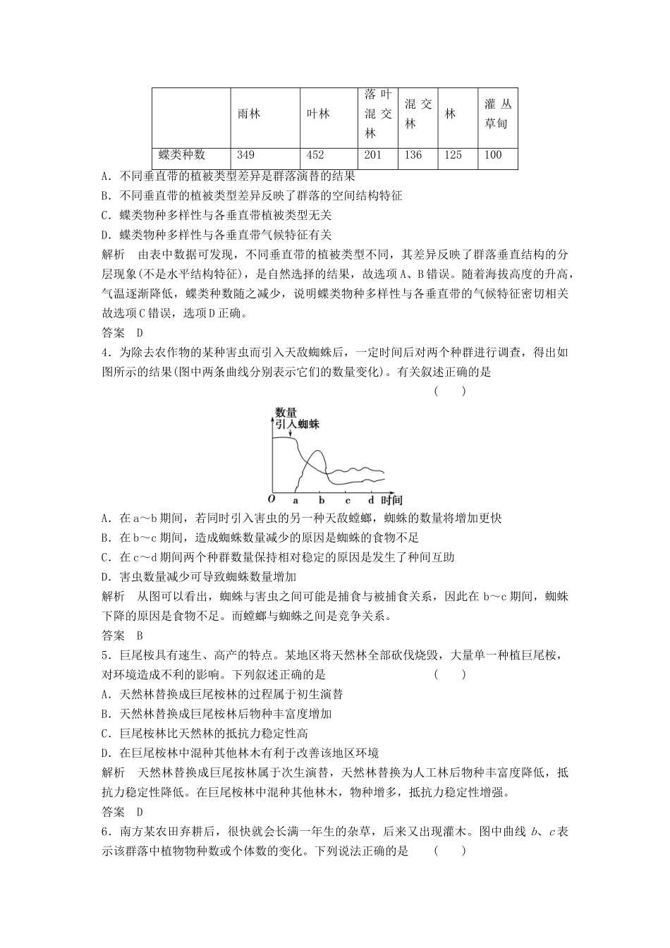高考生物总复习 2-2 群落的结构和演替 新人教版必修3_第2页