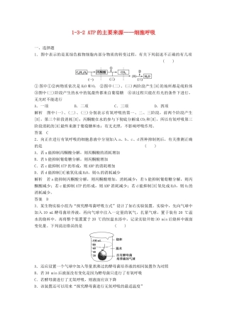 高考生物总复习 3-2 ATP的主要来源细胞呼吸 新人教版必修1