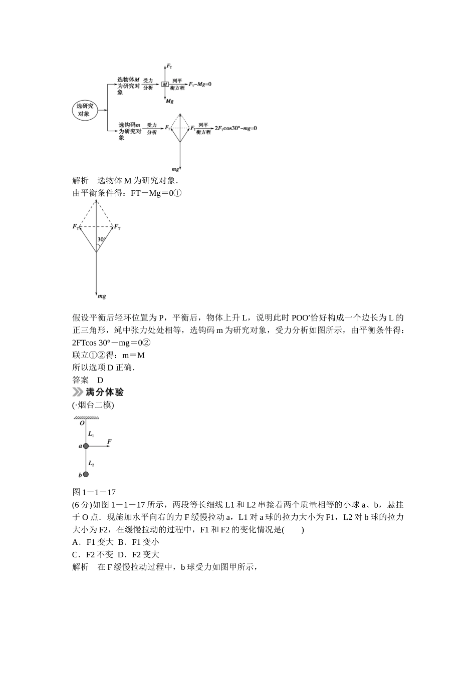（山东专用）高考物理二轮专题辅导训练 专题1 第1讲 高考命题热点　1 力与共点力的平衡（含解析）_第2页