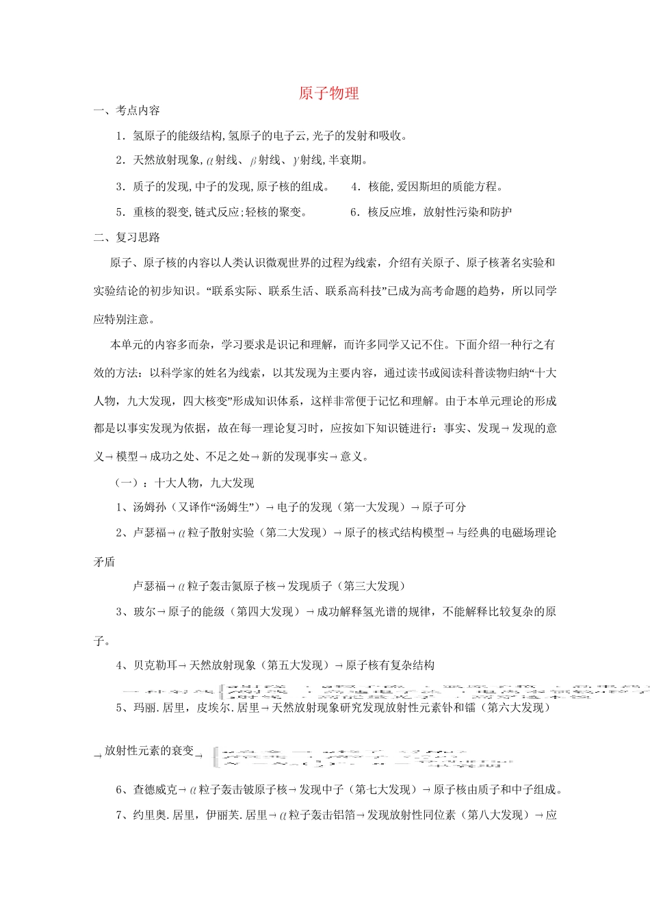 高二物理 竞赛专题系列专题9 原子物理_第1页