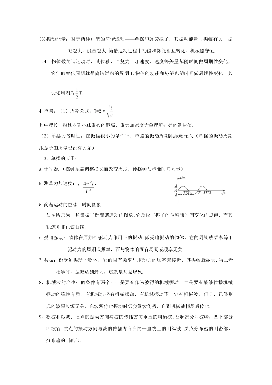 高二物理 竞赛专题系列专题10 振动与波_第2页
