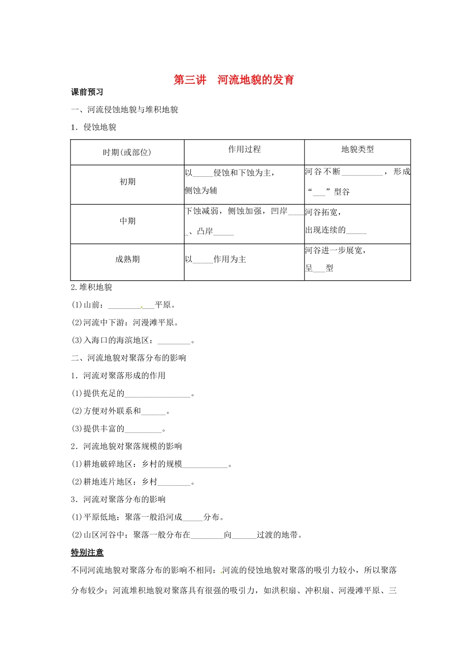 高考地理一轮复习 第4章第3讲 河流地貌的发育 新人教版必修1_第1页