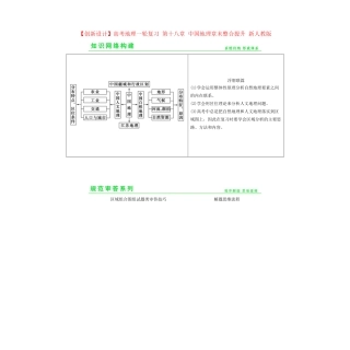 高考地理一轮复习 第十八章 中国地理章末整合提升 新人教版