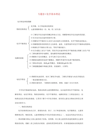 高考化学冲刺押题知识必备系列 专题02 化学基本理论