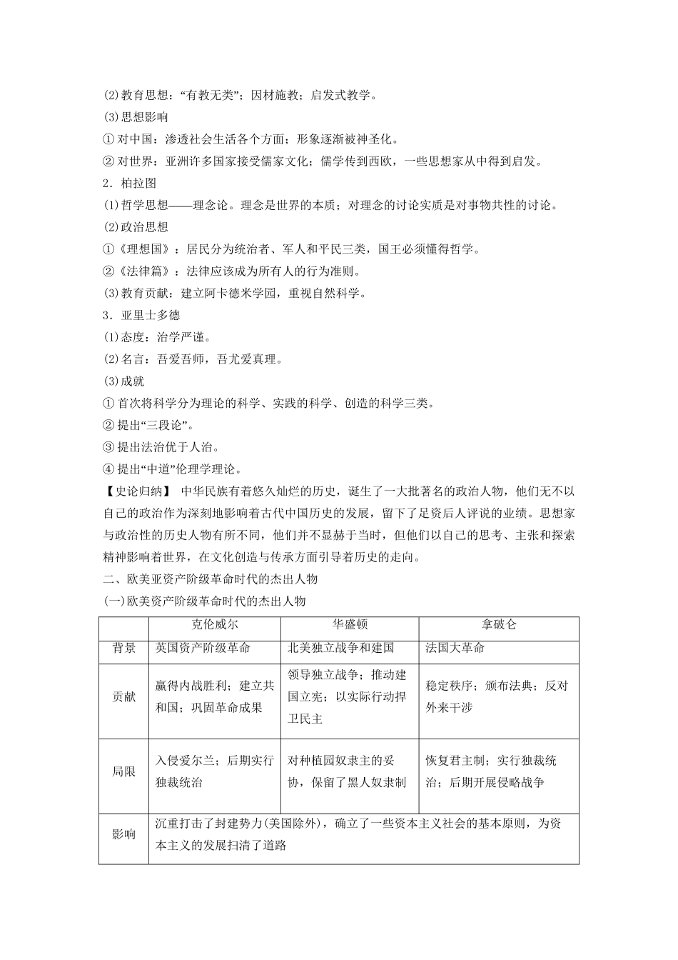 高考历史二轮专题复习 中外历史人物评说 新人教版选修4_第2页
