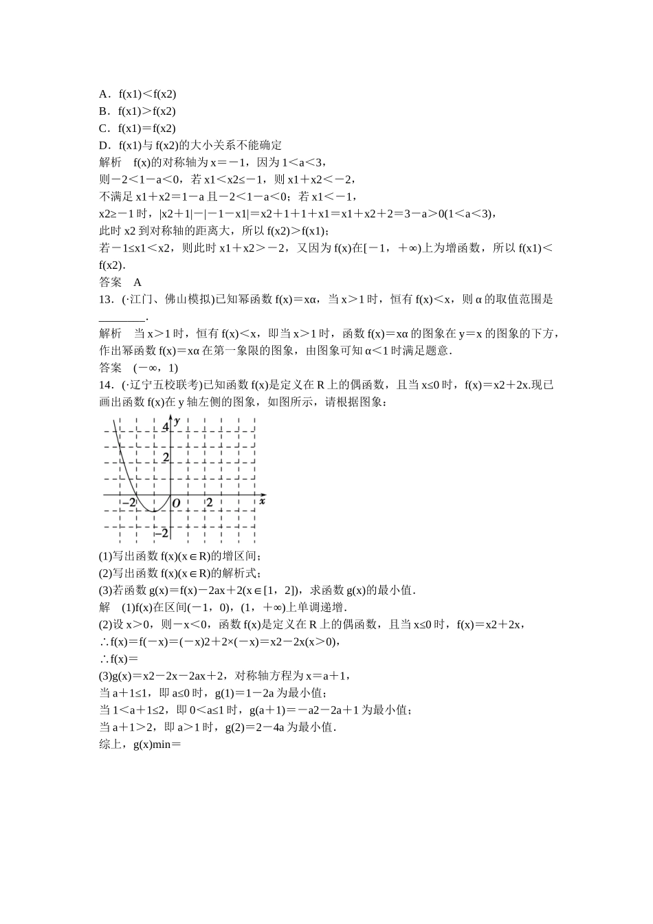 高考数学一轮复习 第2章 第4讲 二次函数与幂函数课时作业 文 新人教B版_第3页