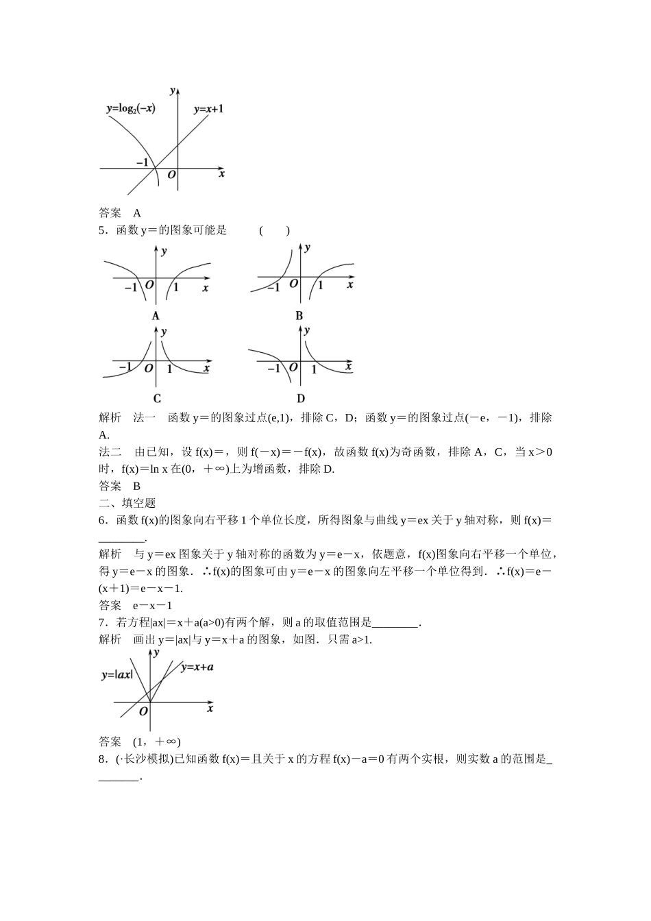 高考数学一轮复习 第2章 第7讲 函数的图象课时作业 文 新人教A版_第2页