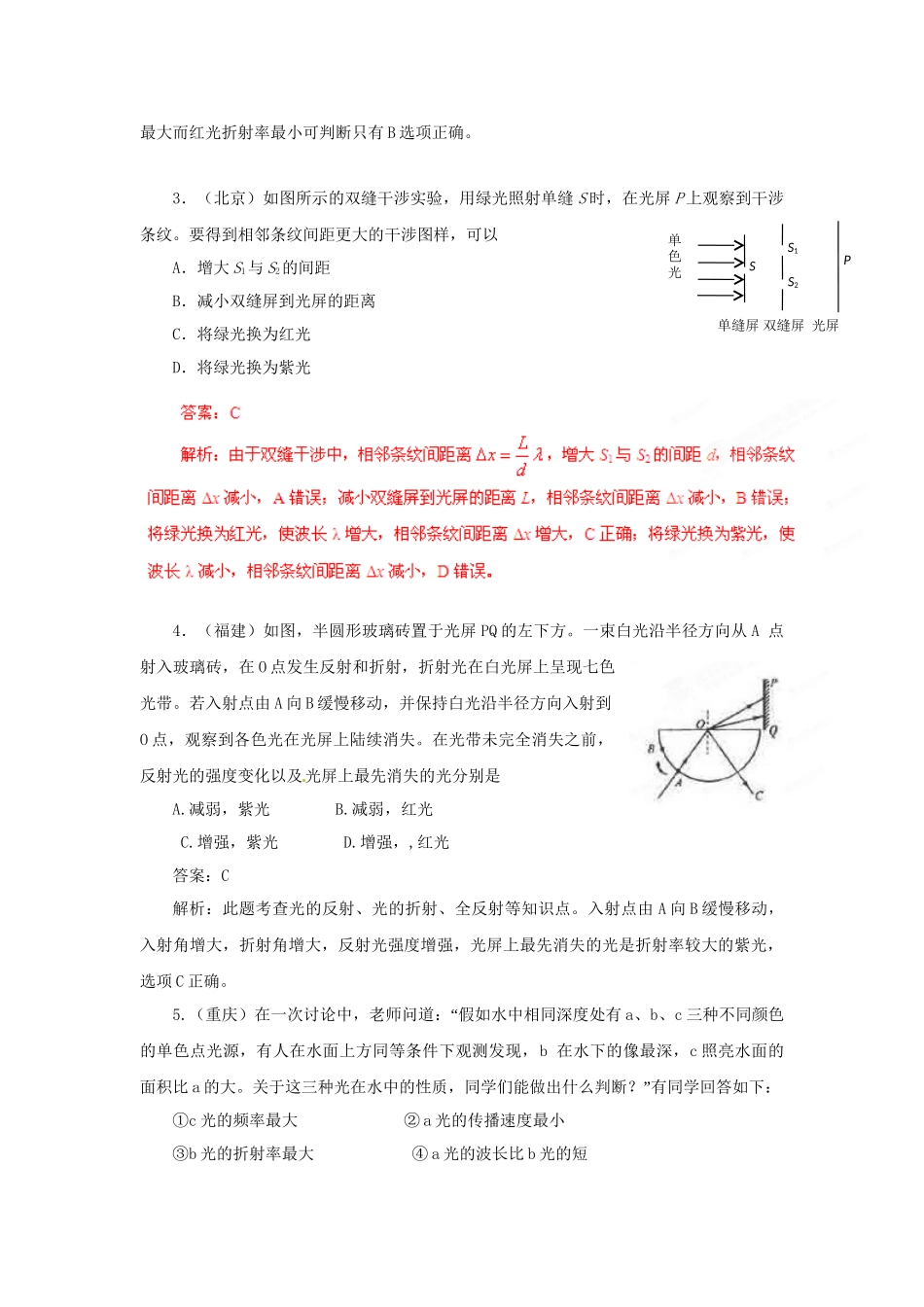 高考物理历真题 专题11 光学_第2页