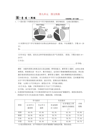 高考语文一轮复习 第4部分 第9单元图文转换专项限时训练