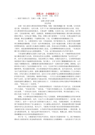 高考语文一轮复习 训练19 小说阅读(二)