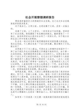 2024年社会开展禁烟调研报告