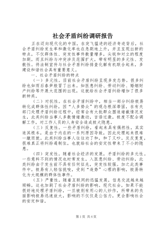 2024年社会矛盾纠纷调研报告