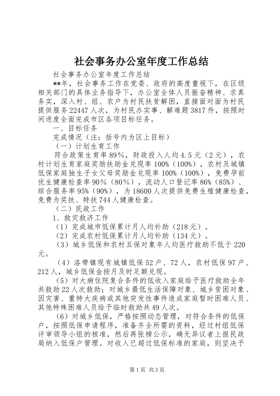 2024年社会事务办公室年度工作总结_第1页