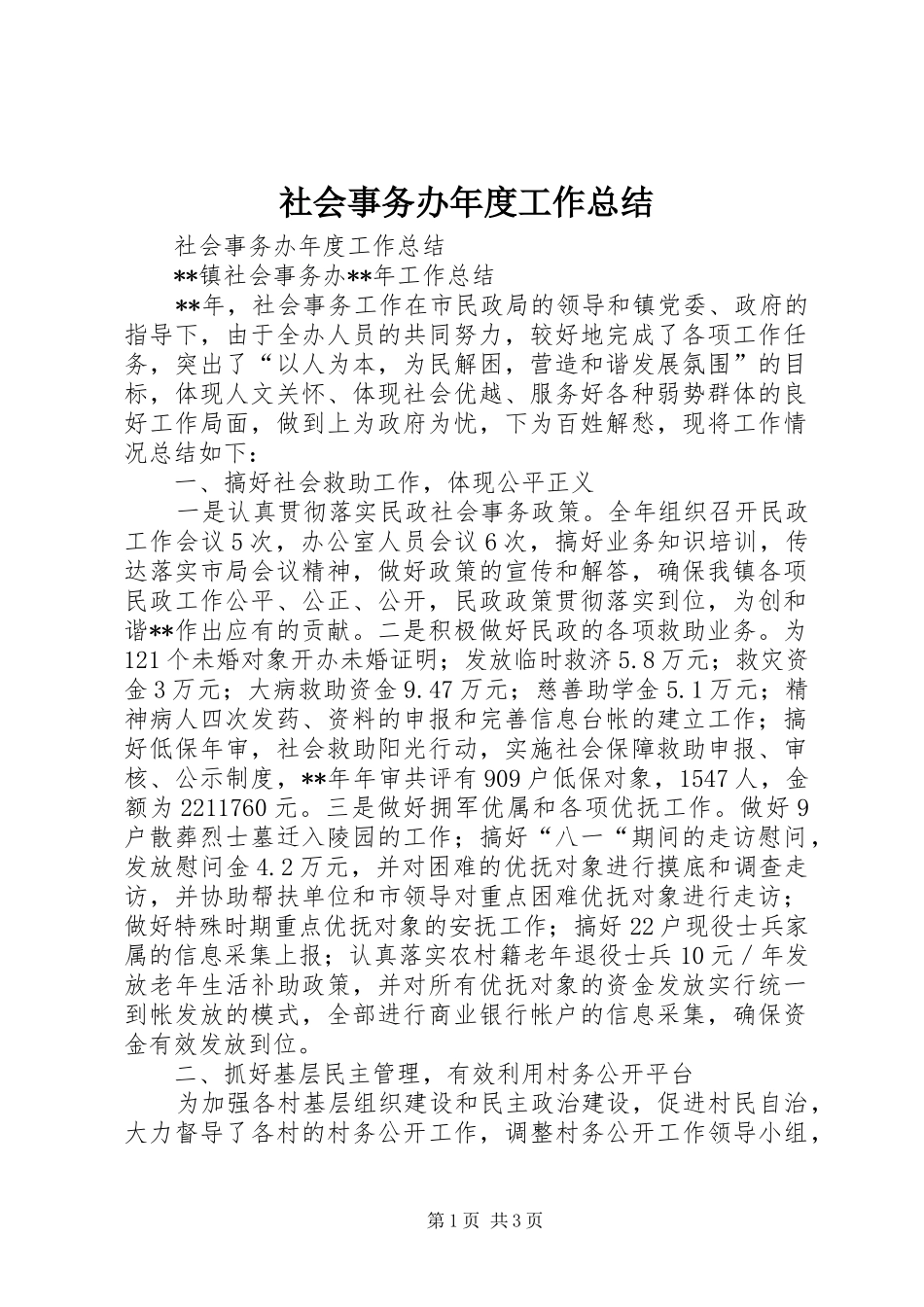 2024年社会事务办年度工作总结_第1页