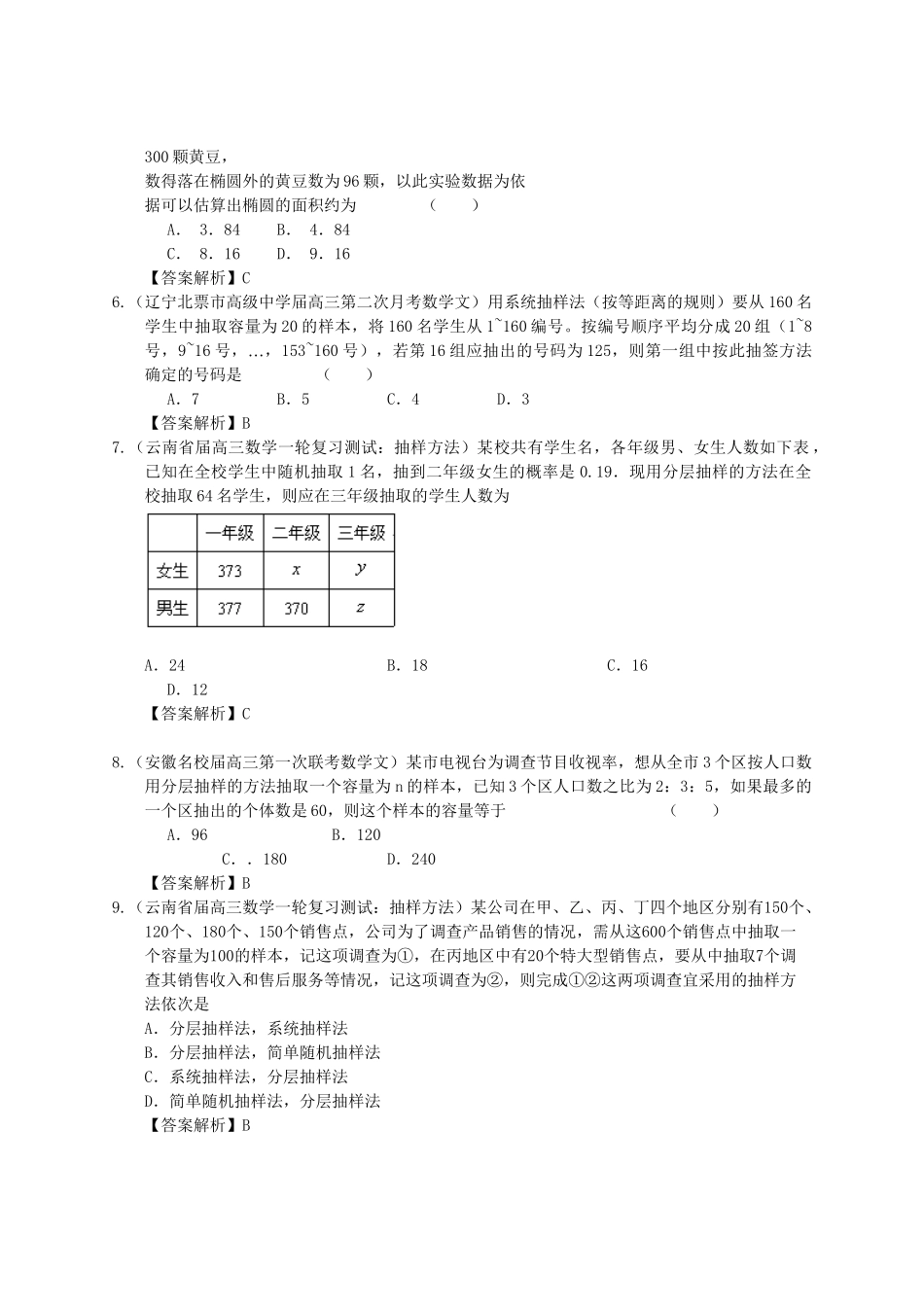 各地高三数学模拟试题专题分类 概率与统计 新人教版_第2页