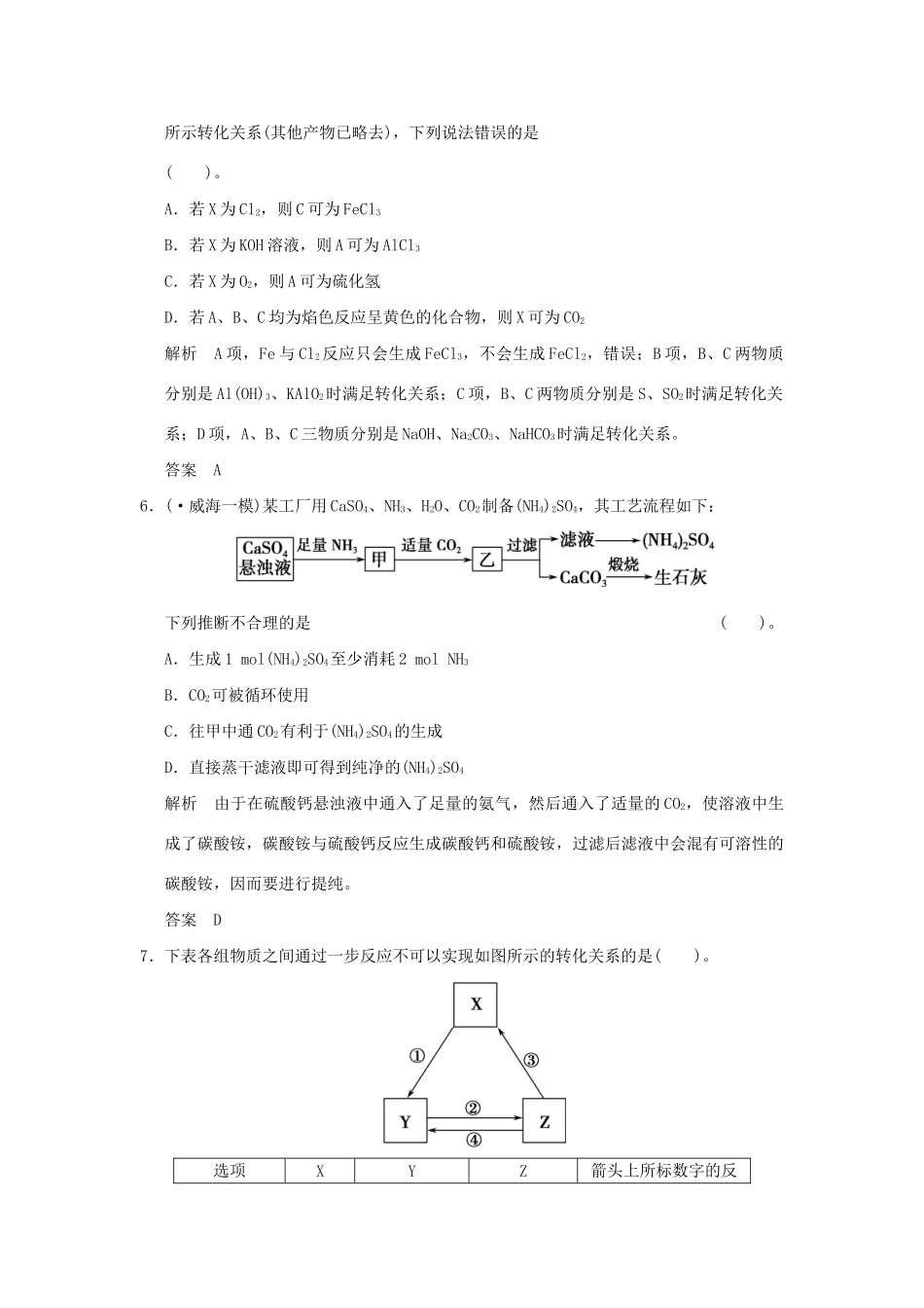 高考化学三轮专题复习 考前体系通关 题型十一 元素的单质及其化合物的性质与转化_第3页