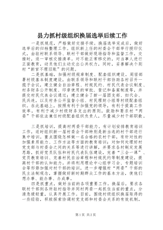 2024年县力抓村级组织换届选举后续工作