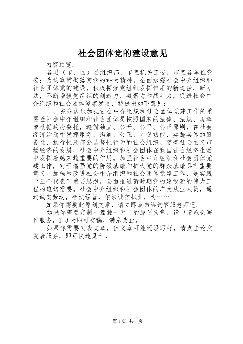 2024年社会团体党的建设意见_第1页