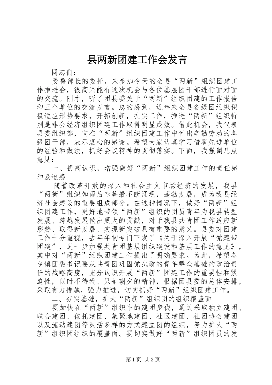 2024年县两新团建工作会讲话_第1页