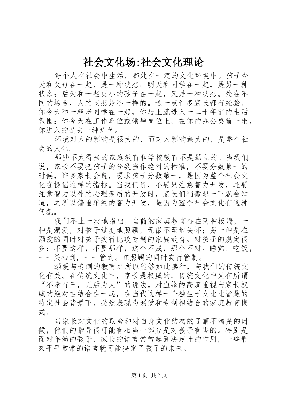 2024年社会文化场社会文化理论_第1页