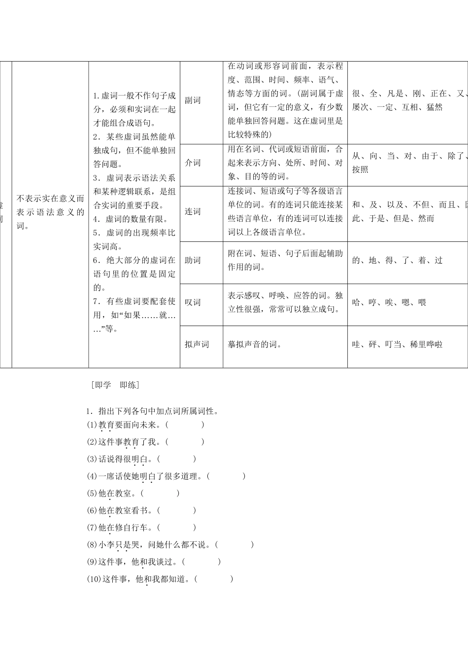 高考语文总复习练习 第2单元 补上一课 掌握基本语法知识 新人教版_第3页