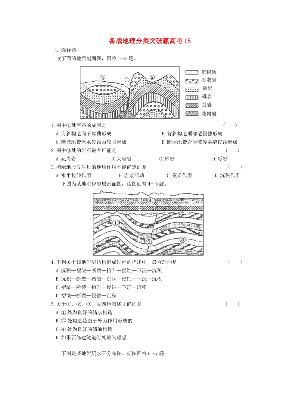 高中地理 分类突破赢高考15_第1页
