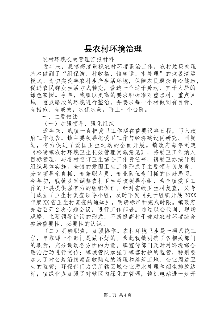 2024年县农村环境治理_第1页