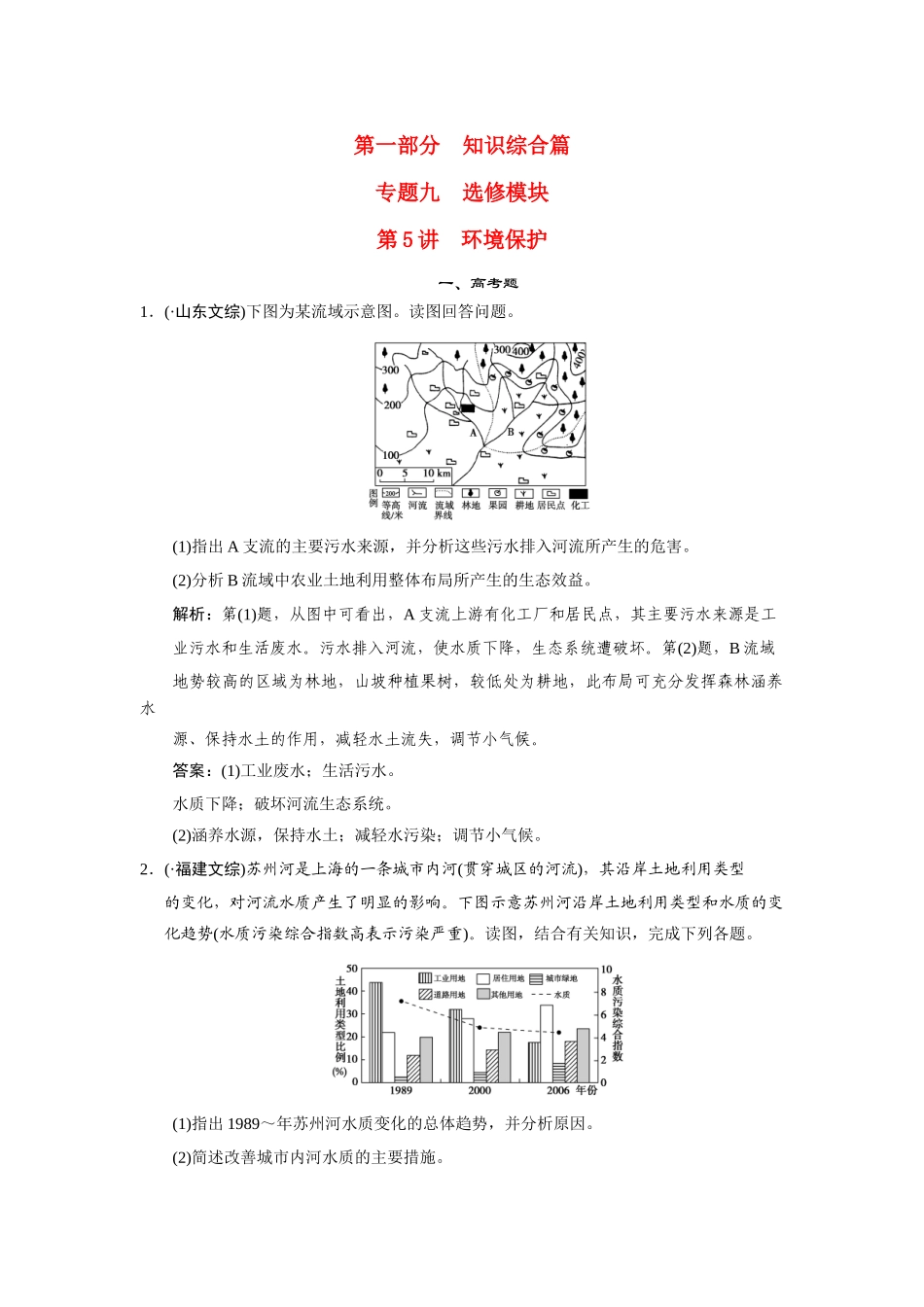 高中地理二轮复习 第5讲　环境保护_第1页