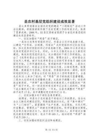 2024年县农村基层党组织建设成效显著
