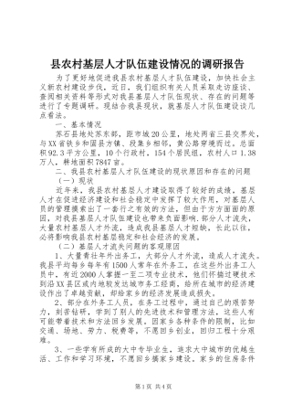 2024年县农村基层人才队伍建设情况的调研报告
