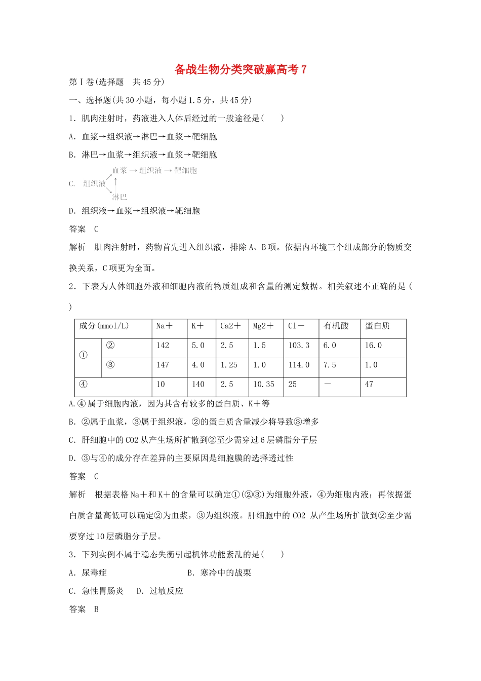 高中生物 分类突破赢高考7_第1页