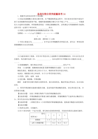 高中生物 分类突破赢高考14