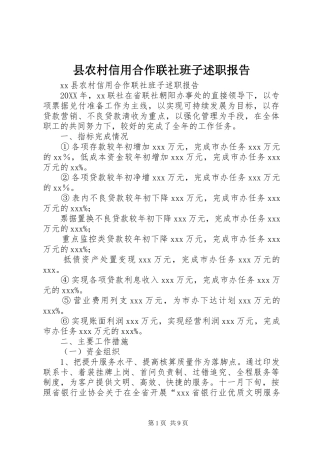 2024年县农村信用合作联社班子述职报告