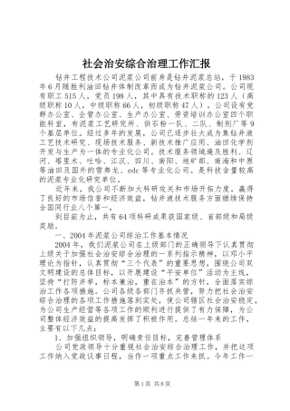 2024年社会治安综合治理工作汇报