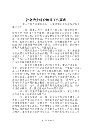 2024年社会治安综合治理工作要点