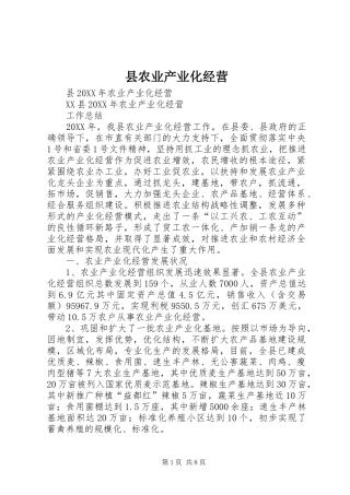 2024年县农业产业化经营