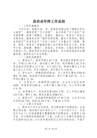 2024年县农业年终工作总结