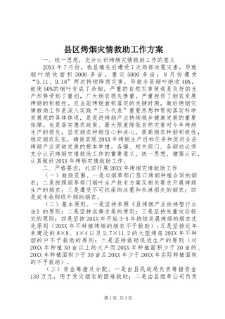 2024年县区烤烟灾情救助工作方案
