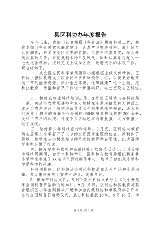 2024年县区科协办年度报告