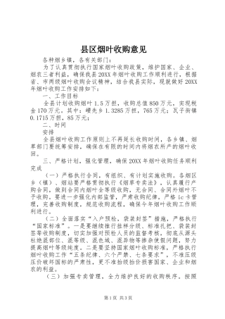 2024年县区烟叶收购意见