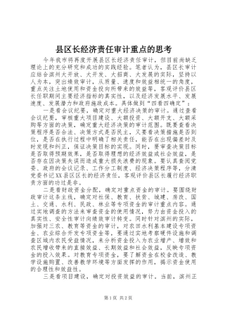 2024年县区长经济责任审计重点的思考