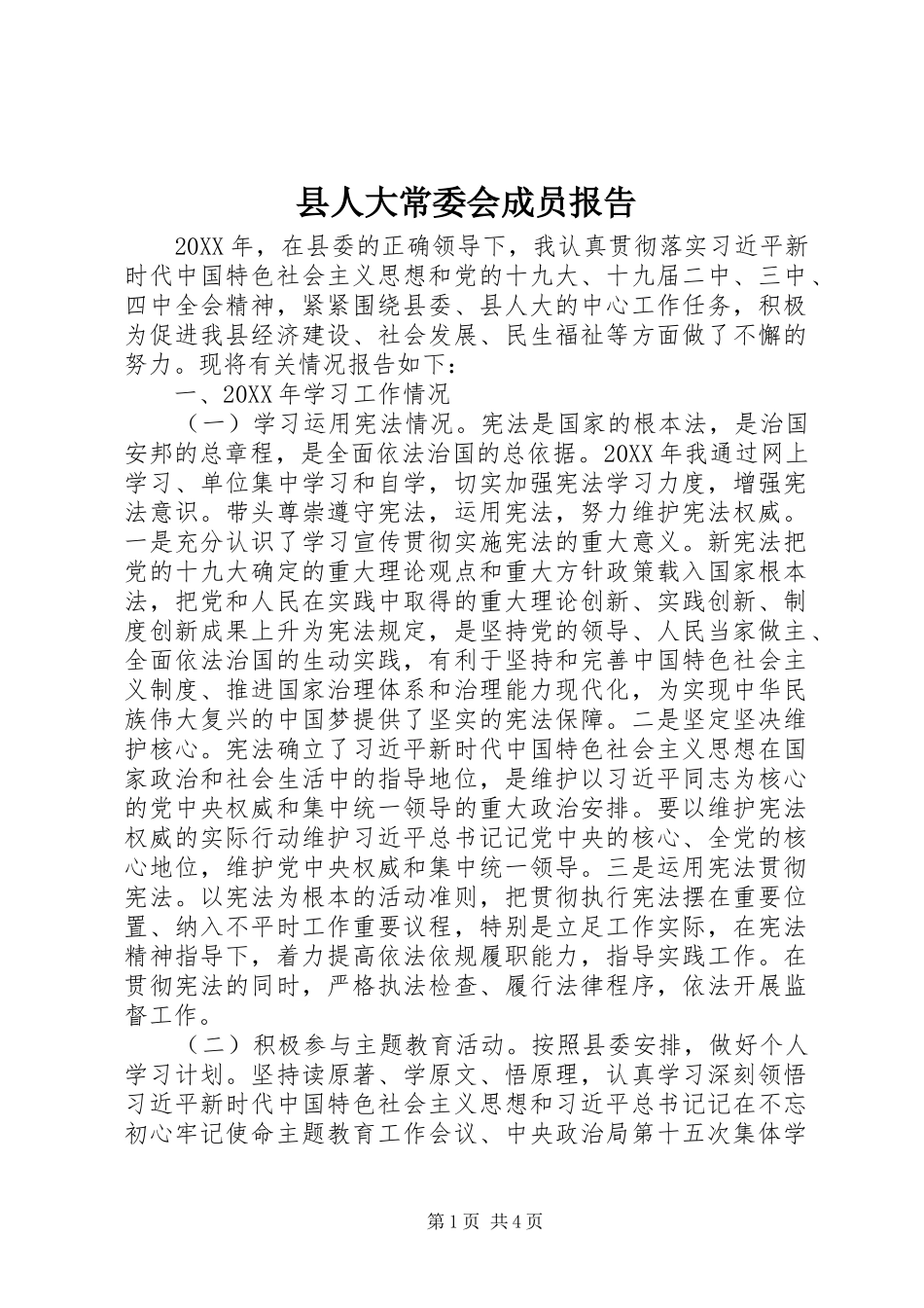2024年县人大常委会成员报告_第1页