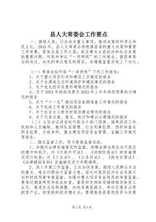 2024年县人大常委会工作要点
