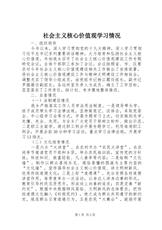 2024年社会主义核心价值观学习情况